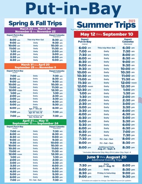 Miller Ferry Schedule Put-in-Bay | 25+ Frequent Fun Trips!